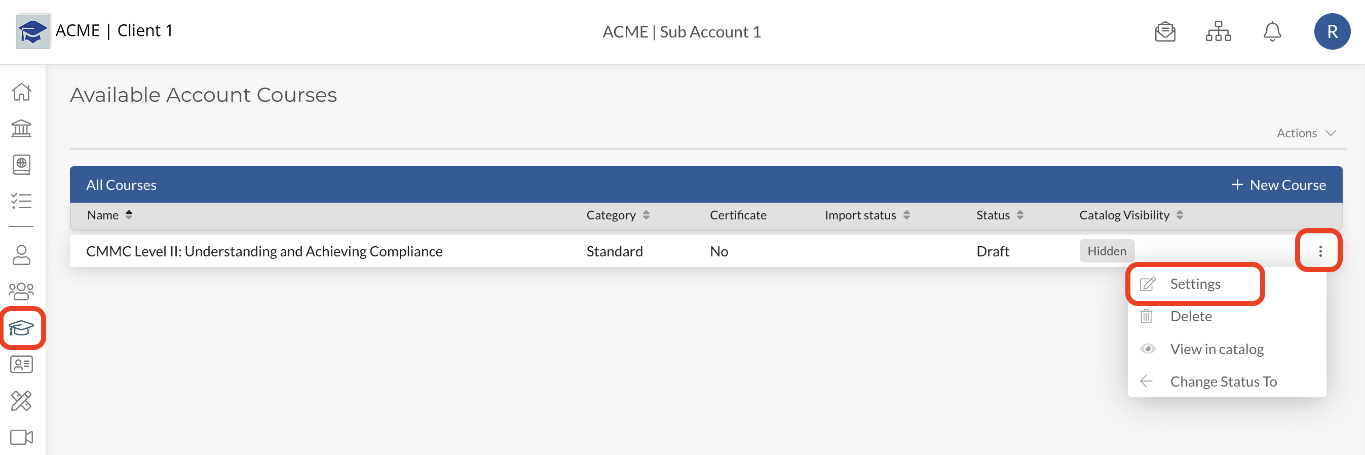 Sub Account Settings